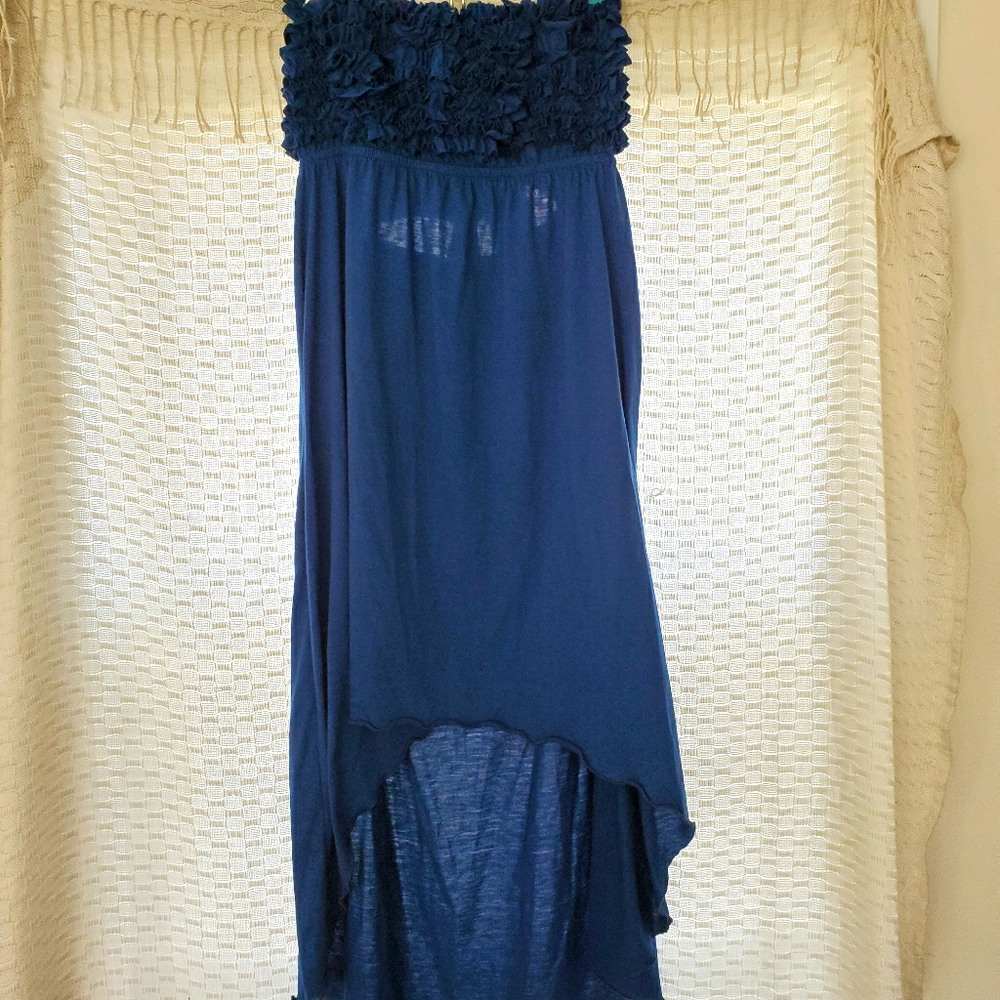 Navy Blue Strapless Dress